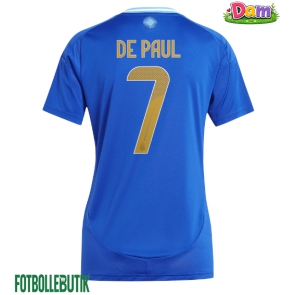 Argentina Rodrigo De Paul #7 Bortatröja Kvinnor Copa America 2024 Kortärmad